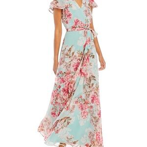 Eliza J Flowing Floral A Line Gown Size 14
